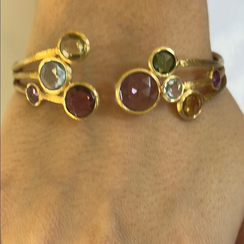 Marco Bicego 18k gold JAIPUR Color Gemstone cuff Bracelet​ ⭐️ - Picture 10 of 15